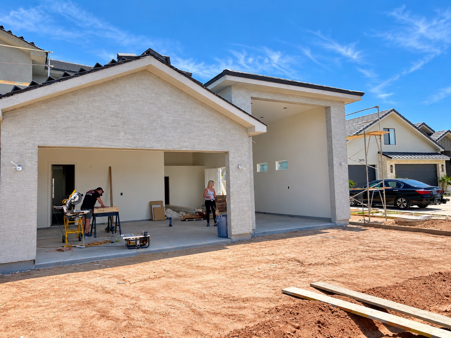 A modern home taking shape